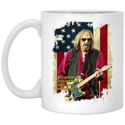 vintage tom s petty love musician america usa flag gift white mug