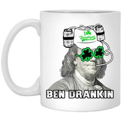 Vintage Ben Drankin Beer &8211 St. Patrick&8217s Day Apparel Holiday White Mug