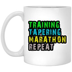 Vintage 262 Training Tapering Marathon Repeat for Runner White Mug