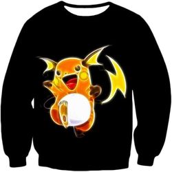 Pokemon Cool Thunder Pokemon Raichu Black Sweatshirt  &8211 Pokemon Sweatshirt
