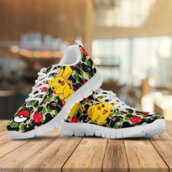 Pikachu Shoes, Pokemon Custom Shoes, Bulbasaur Gift Shoes white Shoes ver3 birthday gift Fashion white Shoes Fly Sneaker