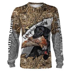 Pheasant hunting with dog black Labrador hunting Custom Name 3D print Shirt, Hoodie, Long sleeves, Sweatshirt &8211 Upla