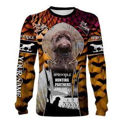 Pheasant hunting Dog Custom Name and Photo 3D All over print shirts &8211 &8220Sproodle hunting partners for life&8221 &