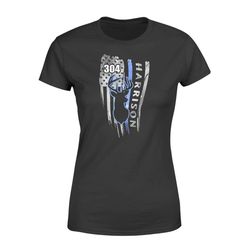 Personalized Shirt &8211 Hunting &8211 Thin Blue Line &8211 Deer Distressed Flag &8211 Standard Women&8217s T-shirt &821