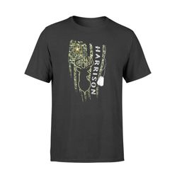 Personalized Shirt &8211 Hunting &8211 Camouflage Distressed Flag &8211 Standard T-shirt &8211 DSAPP