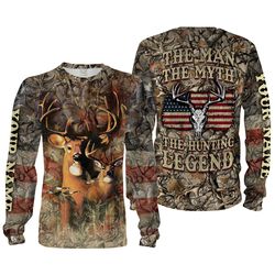 Personalized Father&8217s Day Gift Ideas For Hunting Dad &8220The Man The Myth The Hunting Legend&8221 Deer American Fla
