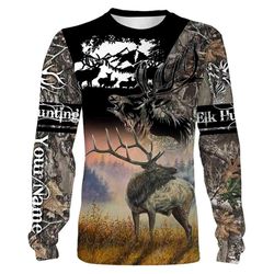 Personalized Elk Hunting Full Print T- Shirt, Long Sleeve, Hoodie, Zip up hoodie &8211 hunting gift FSD47