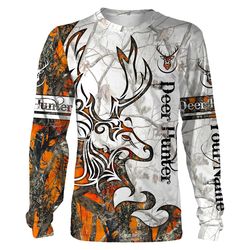 Personalized Deer Hunting Orange Camo All Over Printed Shirts Various Styles To Choose Hoodie, Zip Up Jacket, T Shirt, S