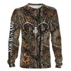 Personalized Deer Hunting camo Deer skull Custom name All over print shirts for Deer hunters &8211 IPHW131