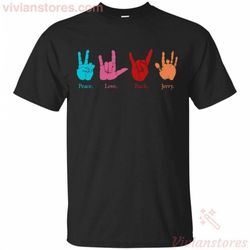 Peace Love Rock Jerry Garcia Grateful Dead T-Shirt VA07