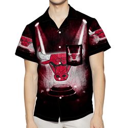 Chicago Bulls Emblem v35 3D All Over Print Summer Beach Hawaiian Shirt With Pocket