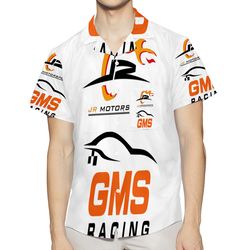GMS Racing Logo2 3D All Over Print Summer Beach Hawaiian Shirt With Pocket