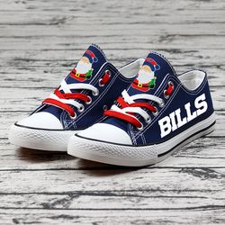 Christmas Design Buffalo Bills Limited Print  Football Fans Low Top Canvas Shoes Sport Sneakers T-DWAS004L