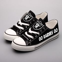 oakland raiders limited print  football fans low top canvas shoes sport sneakers t-df46h