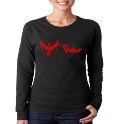 Team Valor RED Ink On Front Pokemon Go Long sleeve T-shirt for Women