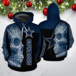 Skull Dallas Cowboys 3D T Shirt Hoodie Sweater 3D Hoodie Sweater Tshirt