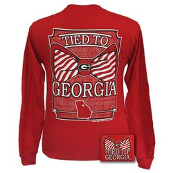 SALE Georgia Bulldogs Tied To Georgia Big Prep Bow Long Sleeve T Shirt