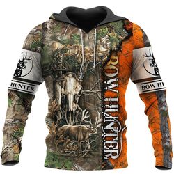 Premium Bow Hunting for Hunter Orange Forest Camo 3D Printed Unisex Shirts