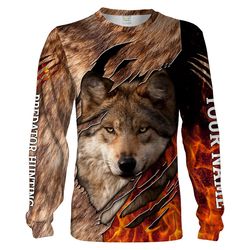 Predator Wolf Hunting Custom Name 3D Full Printing Shirts, Hooodie Personalized Hunting Gifts Chipteeamz FSD1848