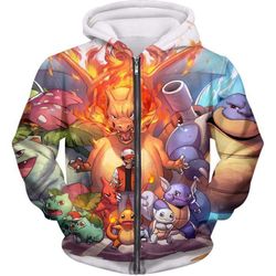 Pokemon Zip Up Hoodie &8211 Pokemon Ash Ketchum All Cool First Generation Awesome Zip Up Hoodie