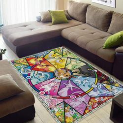 pokemon stained glass area rug &8211 HOME DECOR &8211 BEDROOM LIVING ROOM DECOR