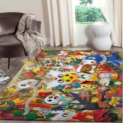 Pokemon Merry Christmas Anime Movies Area Rugs Living Room Carpet Christmas Gift Floor Decor Rcdd81F33164