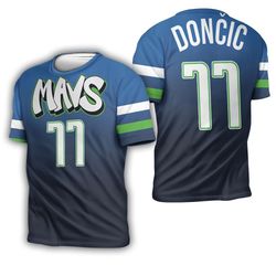 Luka Doncic Dallas Mavericks 2020 Blue City Edition Jersey Inspired 3D T-Shirt