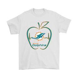 Apple Heartbeat Teacher Symbol Miami Dolphins Shirts