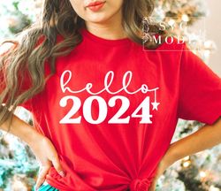 Hello 2024 Shirt, Funny New Year Shirt, Welcome 2024 Shirt, Happy New Year Shirt, New Year Shirt, Merry Christmas Shirt