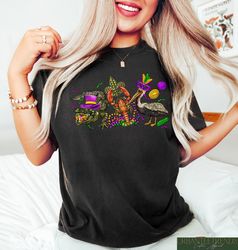 Mardi Gras Crawfish Shirt, Fat Tuesday Shirt, Flower de luce Tee, Louisiana Shirt, Pelican Lover Gift, Alligator Mardi