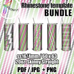 Bundle Rhinestone tumbler template / 5 Christmas designs / bling tumblers - 221