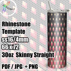 Rhinestone tumbler template / Bling tumbler pattern / Tumbler wrap 66 x 72 stones for 30oz / - 232
