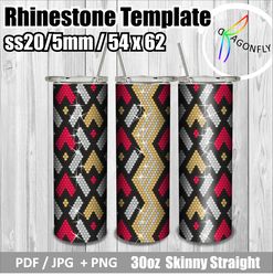 Rhinestone tumbler template / Bling tumbler pattern / Tumbler wrap / SS20 / 54 x 62 stones for 30oz / - 236