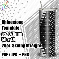 Ombre Rhinestone Tumbler Pattern for 20oz Skinny / Bling tumbler wrap ss20 / Tumbler template / 50 x 49 stones / - 251