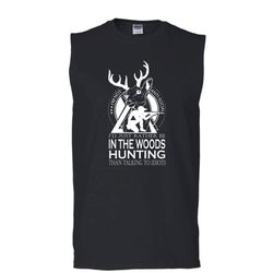 I&8217d Just Rather Be In The Woods Hunting Than Talking To Idiots Shirt (Men&8217s Cotton Sleeveless)