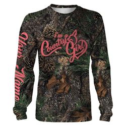 I&8217m a Country girl custom Name 3D All over print Shirts, Face shield &8211 Personalized hunting gifts &8211 FSD407
