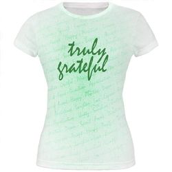Inspirational Words Truly Grateful All Over Juniors T Shirt