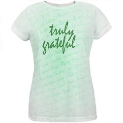 Inspirational Words Truly Grateful All Over Womens T Shirt