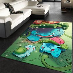 Ivysaur Pokemon Area Rug Living Room And Bed Room Rug Gift Us Decor Vh3