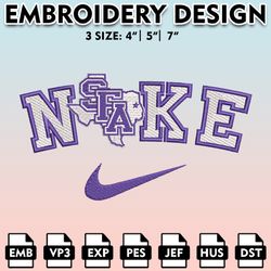 Machine Embroidery Files, Nike Stephen F. Austin Lumberjacks Embroidery Designs, NCAA Embroidery Files