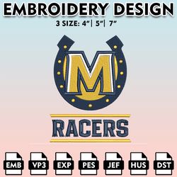 Murray State Racers Embroidery Files, Embroidery Designs, NCAA Embroidery Files, Digital Download