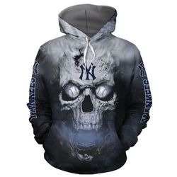 New York Yankees Baseball Skull 3d Hoodie For Men For Women ed Hoodie Best Trending Gift Personalize