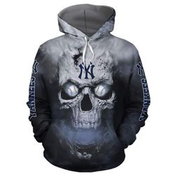 New York Yankees Baseball Skull Hoodie Unisex 3D All Over Print