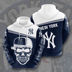 New York Yankees Skull Hoodie 3D Style5785 All Over Printed