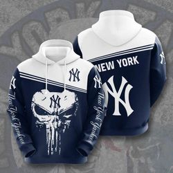 New York Yankees Skull Hoodie 3D Style5786 All Over Printed