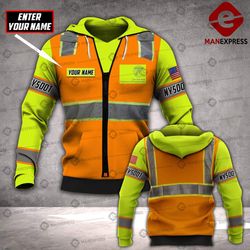 Nv2404 Customized Nysdot &8211 New York State Department Of Transportation 3D Safety All-over Pullover Hoodie Print Unis