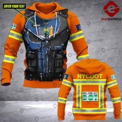 Pdt2404 Customized Nycdot &8211 New York City Department Of Transportation 3D Safety All-over Pullover Hoodie Print Unis