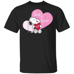 Peanuts Snoopy Hugs Kisses Valentine&8217s Day XO G500 Gildan 5.3 oz. T-Shirt