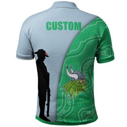 Personalized Rugby Anzac Day Polo Shirt Canberra Raiders Style 10