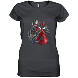 Queens of New York shirt Venom and Spiderman Women&8217s V-Neck T-Shirt